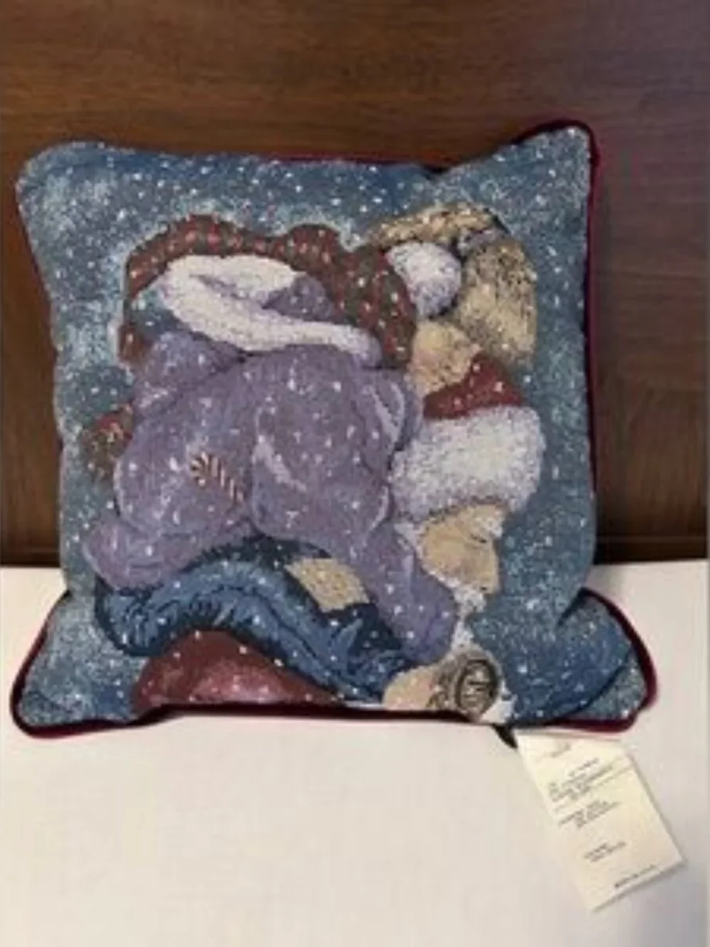 Portofino tapestry velvet Festive santa Holiday throw Pillow winter xmas